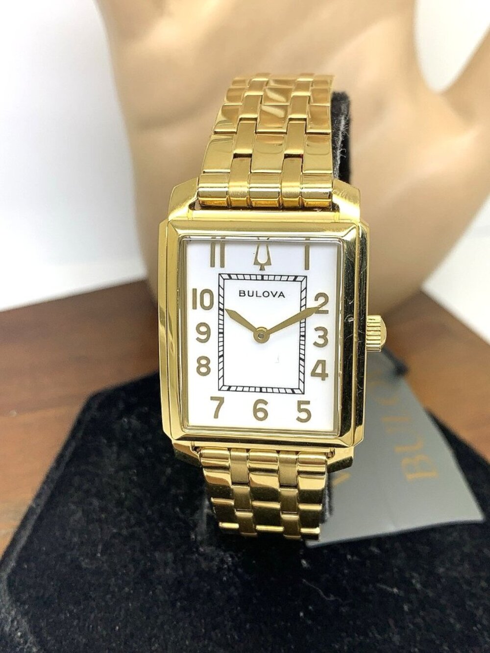 Bulova Women's Watch 97L186 Sutton Quartz White Dial Gold Stainless Steel Tank